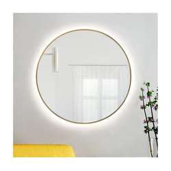 Baltica Design - LED ogledalo BRIGHT sa pozadinskim osvetljenjem, 15W/230V, 4500K, prečnika 80 cm, IP65, zlatna