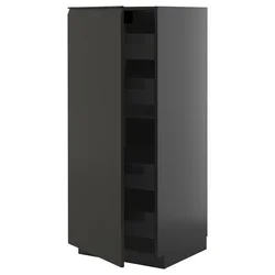 METOD / KNIVSHULT Visoki element s fiokama, Crnosiva/Upplöv boja antracita, mat, 60x60x140 cm