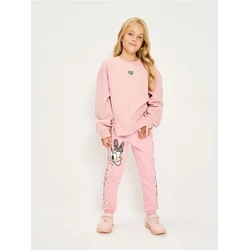 Sinsay - Pamučne jogger pantalone Daisy - prljavo roze