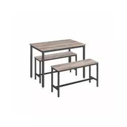 Songmics Jedilna miza z nizom 110x70x75 cm rjava