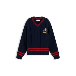 TOMMY HILFIGER Pulover Peanuts marine/rdeča