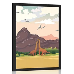 Plakat dežela dinozavrov - 40x60 silver