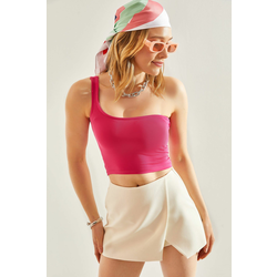 Bianco Lucci Womens One Shoulder Strap Crop Athlete