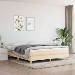 Okvir za krevet s oprugom krem 180 x 200 cm od tkanine