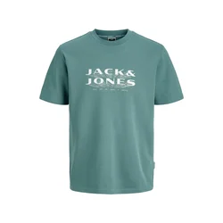 JACK & JONES Majica JCOFUSION kit/cijansko modra/bela