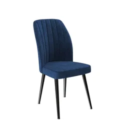 Hanah Home set trpezarijskih stolica Platinum 4 kom, teget tkanina Jerry, crne metalne noge