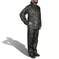 VIDAXL moška dvodelna dežna obleka s kapuco kamuflažni vzorec