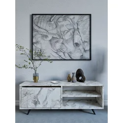 Hanah Home TV komoda Maku-Ephesus Marble, 120 cm, Siva