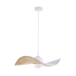 Luster na sajli KAPELLO 1xE27/60W/230V prečnik 55 cm bela/zlatna