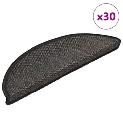 Vidaxl Samolepilne preproge za stopnice sisal 30kos 56x17x3cm antracit