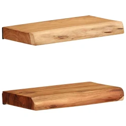 Zidne police 2 kom 30x20x3,5 cm od masivnog bagremovog drva