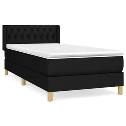 Vidaxl Box spring postelja z vzmetnico črna 90x200 cm blago