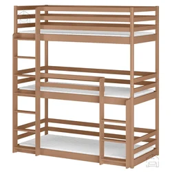 Pograd Ted za 3 otroke - 90x200 cm - cimet