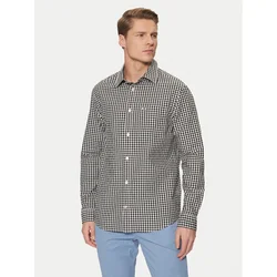 Tommy Jeans Srajca Poplin Check DM0DM21115 Črna Regular Fit