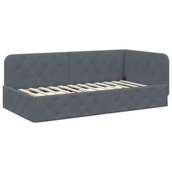 Vidaxl Kotna postelja Temno siva 90 x 190 cm Žamet