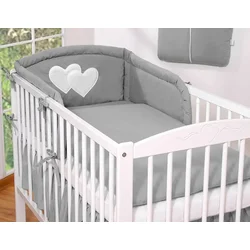 Bobono 2-delni komplet posteljnine 120x90 - antracitna srca