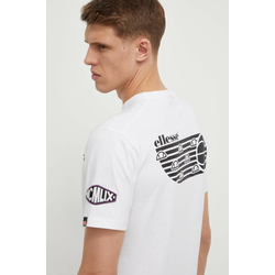 Pamučna majica Ellesse Boretto T-Shirt za muškarce, boja: bijela, s tiskom, SHV20120