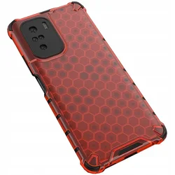 Honeycomb pancirna futrola sa silikonskim okvirom za Xiaomi Poco F3/Redmi K40/Redmi K40 Pro/Redmi K40 Pro+ - Crvena KP10027
