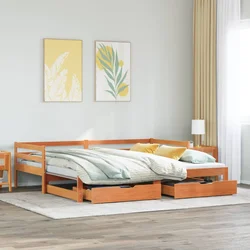 Dnevni krevet na razvlačenje bez madraca voštano smeđi 90x190cm