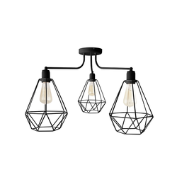 Luster KARO 3xE27/15W/230V crna