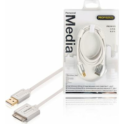 Kabl USB za APPLE 30 pin-a (IPhone 4), 2m, Prom 103, Profigold, beli