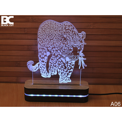 Black Cut 3D Lampa Jaguar, Toplo bela
