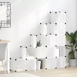 Organizator u obliku kocke za pohranu s 15 kockica i vratima, prozirni PP