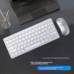 Stiger Tastatura, Bluetooth, Bežična, Bela + Miš, Srebrni