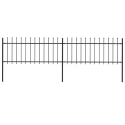 Vrtna ograda s vrhom koplja Čelik 359x80 cm Crna