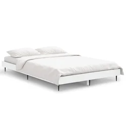Vidaxl Posteljni okvir bel 120x190 cm inženirski les