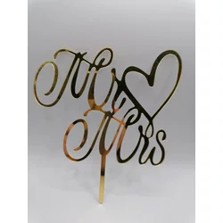 Loranc Cake Topper - Mr & Mrs s srcem