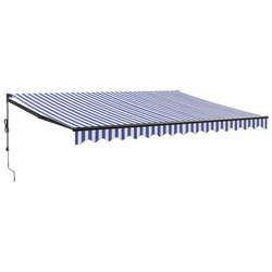 Automatska tenda na uvlačenje plavo-bijela 4 x 3 m
