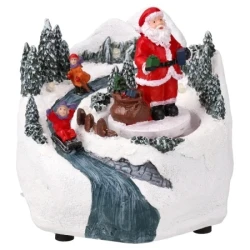 Cozy novogodišnje selo led deda mraz 12 x 12 x 10.5 cm ( 760406 )