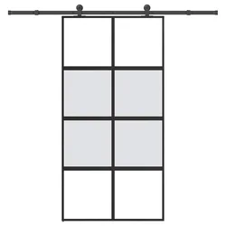Klizna vrata s priborom 102,5x205 cm kaljeno staklo i aluminij