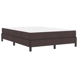 Vidaxl Postelja z vzmetnico Drugo Temno rjava 140 x 200 cm blago
