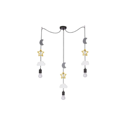 Dečiji luster na kablu TRIO 3xE27/20W/230V siva/žuta/bela