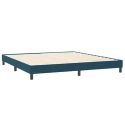 Vidaxl posteljni okvir brez vzmetnice temno modra 200x210 cm žamet