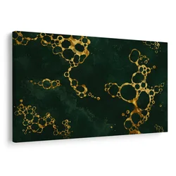 Slika temno zelena kompozicija z zlatom - 60x40