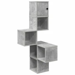 Police za kutne zidne Betonska siva 48 x 48 x 120 cm
