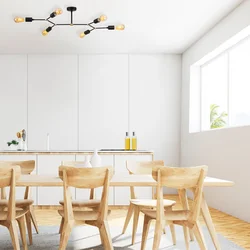 Opviq Luster Sparrow-1242, 95x48 cm, 6xE27, 40W, Crni