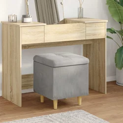 Otoman za pohranu Svijetlo siva 40 x 40 x 45 cm Baršun