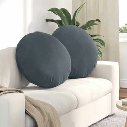 Jastučići za sjedenje 2 pcs Tamno siva O60 x 21 cm Baršun