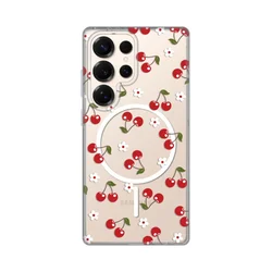 Maska za Samsung Galaxy S25 Ultra Cute Cherries Print Magsafe S938B, Šarena