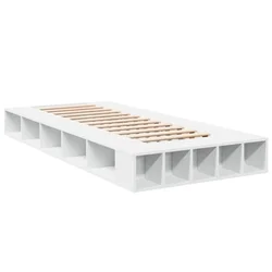 Vidaxl Posteljni okvir bel 90x190 cm inženirski les