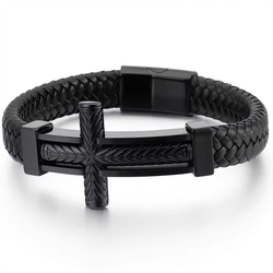 Narukvica Big Cross - Crna KP32505
