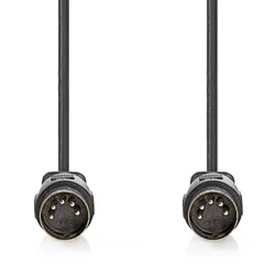 CAGL20000BK20 DIN Audio Kabl, DIN 5-Pin Muski, DIN 5-Pin Muski, Niklovan, 2.00 m, Okrugli, PVC, Crni