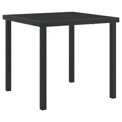 Vidaxl Vrtna miza Črna 80 x 80 x 73 cm Kovina