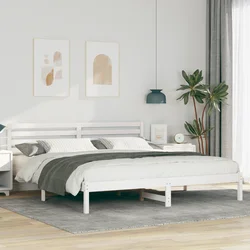 vidaXL Konstrukcija postelje Bela 180 x 200 cm Masivno borovo les