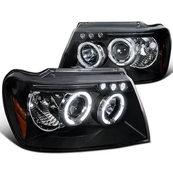 OEM Kristalni farovi Led Angel Eyes Jeep Grand Cherokee WJ (99-05), Crni