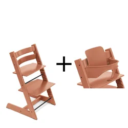 STOKKE Tripp Trapp chair Terracotta + GRATIS Tripp Trapp Babyset2
